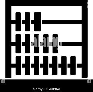 Les enfants l'icône d'ABACUS, le style simple Illustration de Vecteur