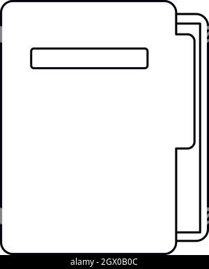 Dossier de document, l'icône de style contour Illustration de Vecteur