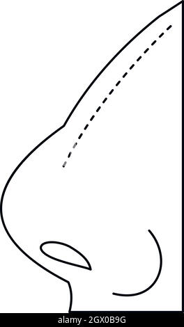 La rhinoplastie, l'icône de style contour Illustration de Vecteur