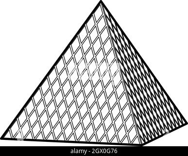 La pyramide du Louvre, l'icône de style contour Illustration de Vecteur