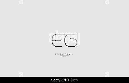 Lettres de l'alphabet initiales Monogram logo EG GE E G. Illustration de Vecteur