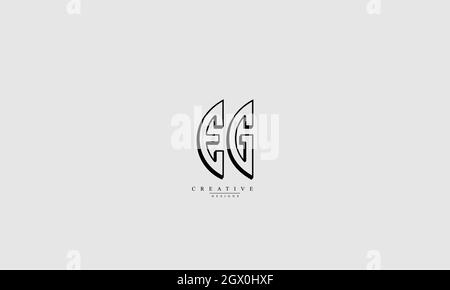 Lettres de l'alphabet initiales Monogram logo EG GE E G. Illustration de Vecteur