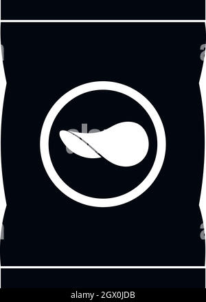 Sac en plastique jetons, icône de style simple. Illustration de Vecteur