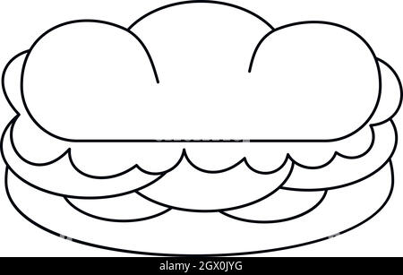 Icône style du contour, Sandwich Illustration de Vecteur