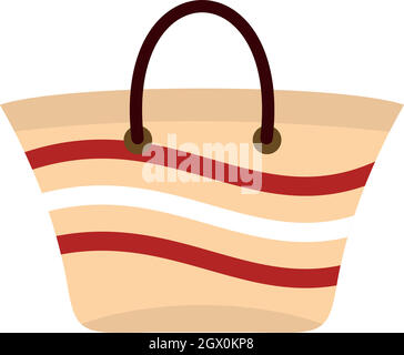 Les femmes le sac de plage, l'icône de style plat Illustration de Vecteur