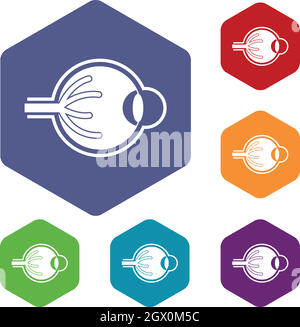 Les droits de l'eyeball icons set Illustration de Vecteur