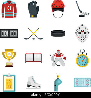 Jeu de hockey icônes télévision Illustration de Vecteur