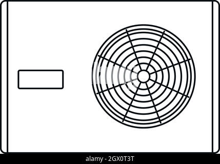 Compresseur d'air, l'icône de style contour Illustration de Vecteur