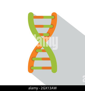 DNA helix, icône de style plat Illustration de Vecteur