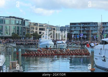 Bateau maori, Auckland Nouvelle-Zélande, 10 septembre 2012 Banque D'Images