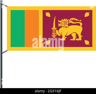 L'icône du drapeau Sri Lanka, style plat Illustration de Vecteur