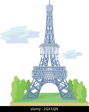 Tour Eiffel, l'icône de style cartoon Illustration de Vecteur