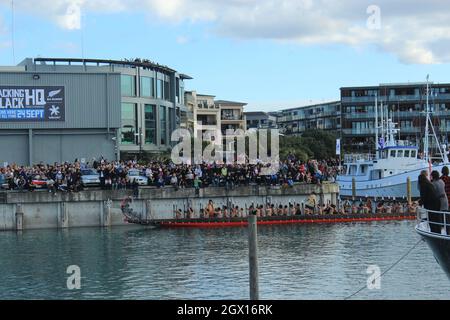 Bateau maori, Auckland Nouvelle-Zélande, 10 septembre 2012 Banque D'Images