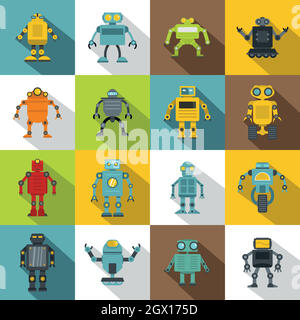 Kit Robot style plat, Illustration de Vecteur
