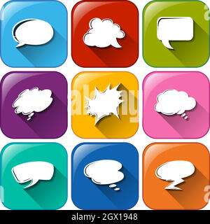 Icônes avec symboles vides Illustration de Vecteur