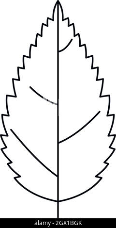 Feuille d'arbre, l'icône de style contour Illustration de Vecteur