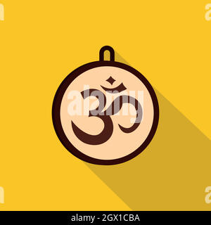 Icône Symbole Om hindou, style plat Illustration de Vecteur