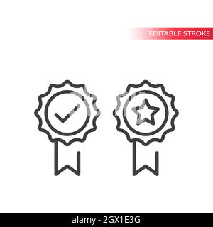 Badge de récompense de qualité avec une coche et une icône en forme d'étoile Illustration de Vecteur