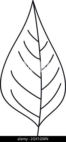 Feuille de printemps, l'icône de style contour Illustration de Vecteur