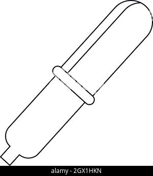 Style du contour, l'icône de la pipette Illustration de Vecteur