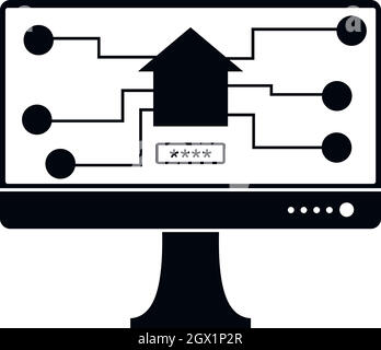 L'icône de puce de surveillance, le style simple Illustration de Vecteur