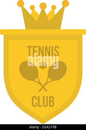 Blason du club de tennis, l'icône de style plat Illustration de Vecteur