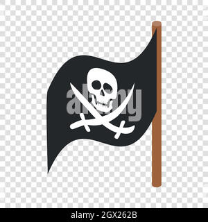 Drapeau pirate icône isométrique Illustration de Vecteur