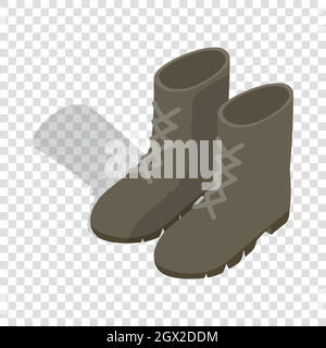 Bottes militaires de combat icône isométrique Illustration de Vecteur