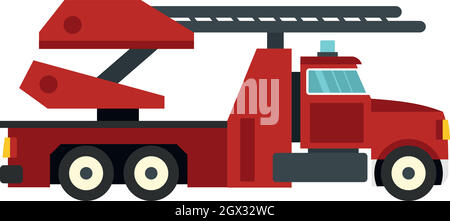 Camion rouge, l'icône de style plat Illustration de Vecteur