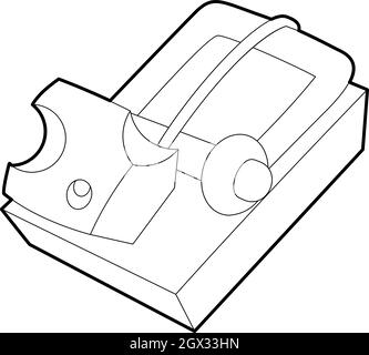 Mousetrap, icône de style contour Illustration de Vecteur
