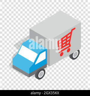 Livraison par camion pour l'icône isométrique Illustration de Vecteur