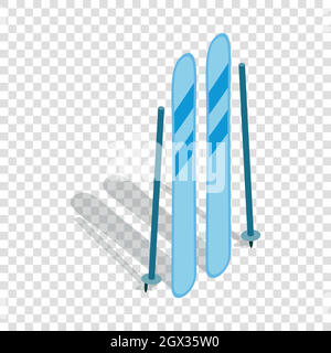 Équipement de ski icône isométrique Illustration de Vecteur
