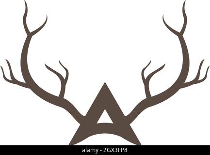 Modèle vectoriel de logo Deer,Antler Illustration de Vecteur