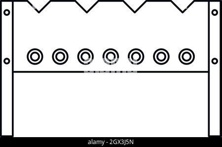 Installations pour Barbecue brazier, icône de style contour Illustration de Vecteur