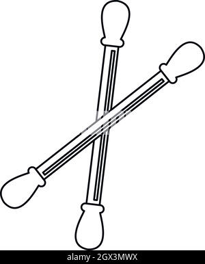 Bâtonnets de coton style du contour, icône Illustration de Vecteur