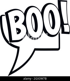 BOO, la bande dessinée bulle de texte, l'icône de style simple. Illustration de Vecteur