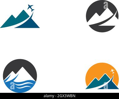 Logo Icône montagne Business Template Vector Illustration de Vecteur
