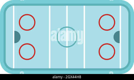 Patinoire de hockey sur glace, l'icône de style plat Illustration de Vecteur