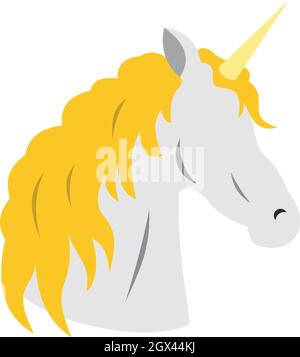 Icône Unicorn, style plat Illustration de Vecteur