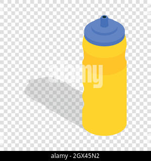 Jaune sport bouteille d'eau en plastique icône isométrique Illustration de Vecteur