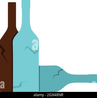 Icône style bouteilles, télévision Illustration de Vecteur