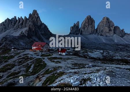 Tre cime di Lavaredo, Belluno, Vénétie, Dolomites, Italie Banque D'Images