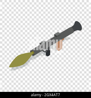 Carabine militaire fusil lance-grenades antichar icône rocket Illustration de Vecteur