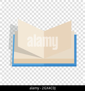 Livre ouvert avec les pages d'un battement de l'icône isométrique Illustration de Vecteur