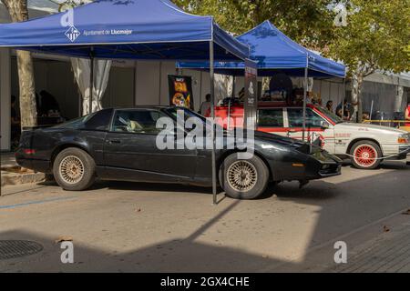 Llucmajor, Espagne; octobre 03 2021: La récréation de la voiture de la série le fantastique car Kitt dans la rue. Deuxième édition de la foire de Frikijor en TH Banque D'Images