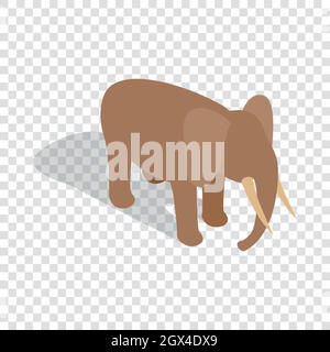 Icône isométrique de l'éléphant Illustration de Vecteur