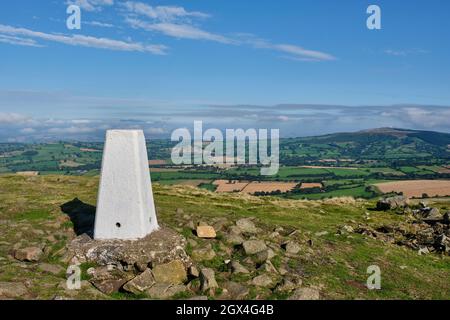 Brown Clee Hill, vue de Titterstone Clee Hill, Shropshire Banque D'Images