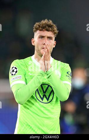 Luca Waldschmidt (VfL Wolfsburg) a déçu le football UEFA Champions League, groupe de mise en scène G, 2ème jour de match, VfL Wolfsburg (WOB) - FC Sevilla (SEV) 1: 1, le 09/29/2021 à Wolfsburg / Allemagne. Banque D'Images