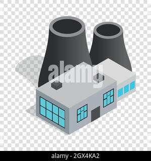 La centrale électrique thermique icône isométrique Illustration de Vecteur