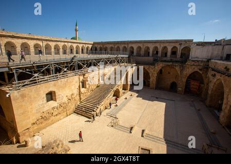 Prison d'Akko.C'est une ancienne prison du mandat britannique pour les autorités palestiniennes et musée actuel. Banque D'Images